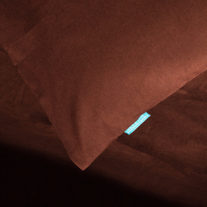 Edredom Solteiro (Capa Duvet + Refil) Dupla face percal 200 fios 100% Algodão Liso Marrom Chocolate - Constantini Baby