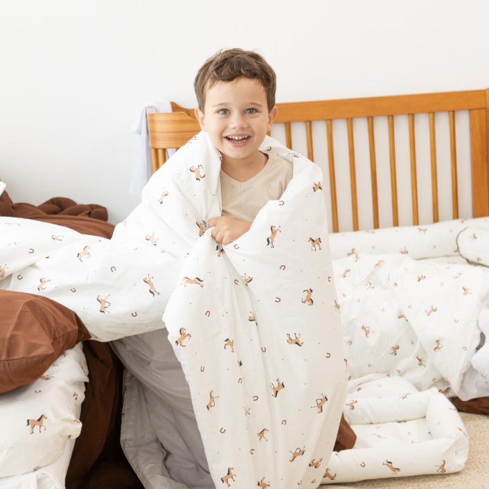 Jogo de Lençol 2 Peças Mini Cama Percal 200 Fios 100% Algodão Cavalinho - Constantini Baby