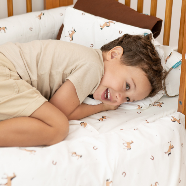 Jogo de Lençol 2 Peças Mini Cama Percal 200 Fios 100% Algodão Cavalinho - Constantini Baby