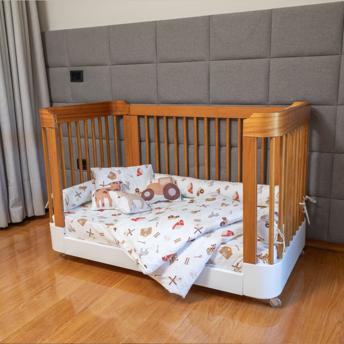 Jogo de Lençol 2 Peças Mini Cama Percal 200 Fios 100% Algodão Fazendinha - Constantini Baby