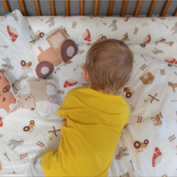 Jogo de Lençol 2 Peças Mini Cama Percal 200 Fios 100% Algodão Fazendinha - Constantini Baby