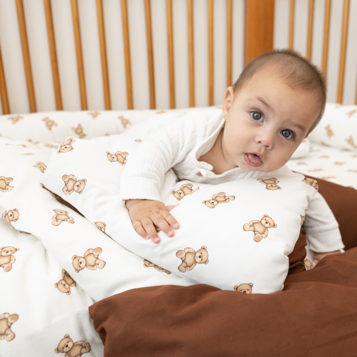 Jogo de Lençol 2 Peças Mini Cama Percal 200 Fios 100% Algodão Ursinho - Constantini Baby