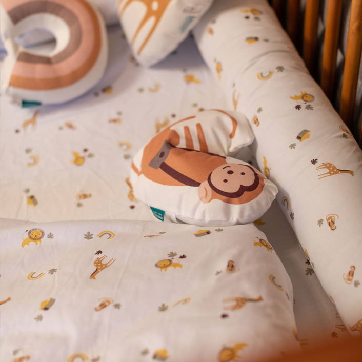 Jogo de Lençol 2 Peças para Berço Americano Percal 200 Fios 100% Algodão Boho Safari - Constantini Baby