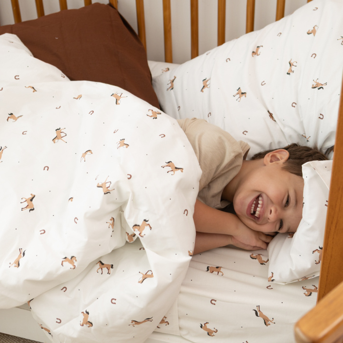 Jogo de lençol 3 Peças Percal 150 Fios 100% Algodão berço americano Cavalinho - Constantini Baby