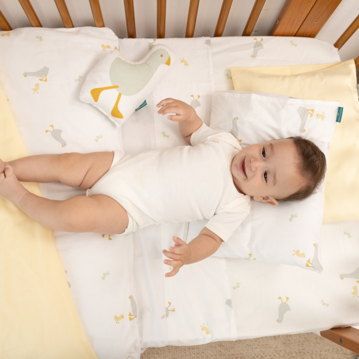 Jogo de lençol 3 Peças Percal 150 Fios 100% Algodão berço americano Patinho - Constantini Baby