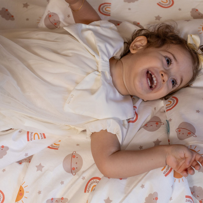 Jogo de lençol 3 Peças Percal 150 Fios 100% Algodão berço americano Sunshine - Constantini Baby