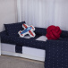 Jogo de lençol Montessoriano Mini Cama 3 Peças Percal 150 Fios 100% Algodão Poá Marinho - Constantini Baby