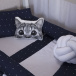 Jogo de lençol Montessoriano Mini Cama 3 Peças Percal 150 Fios 100% Algodão Poá Marinho - Constantini Baby
