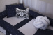 Jogo de lençol Montessoriano Mini Cama 3 Peças Percal 150 Fios 100% Algodão Poá Marinho - Constantini Baby