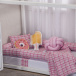 Jogo de lençol Montessoriano Mini Cama 3 Peças Percal 150 Fios 100% Algodão Xadrez Rosa - Constantini Baby