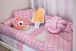 Jogo de lençol Montessoriano Mini Cama 3 Peças Percal 150 Fios 100% Algodão Xadrez Rosa - Constantini Baby