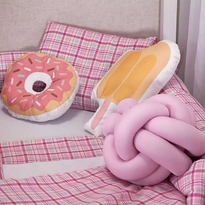 Jogo de lençol Montessoriano Mini Cama 3 Peças Percal 150 Fios 100% Algodão Xadrez Rosa - Constantini Baby