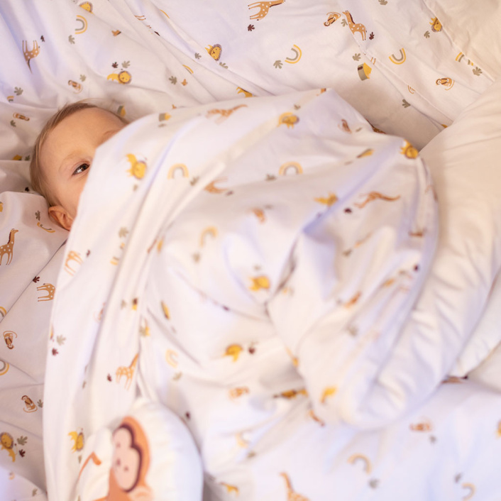 Jogo de lençol Montessoriano Mini Cama 3 Peças Percal 150 Fios 100% Algodão Boho Safari - Constantini Baby