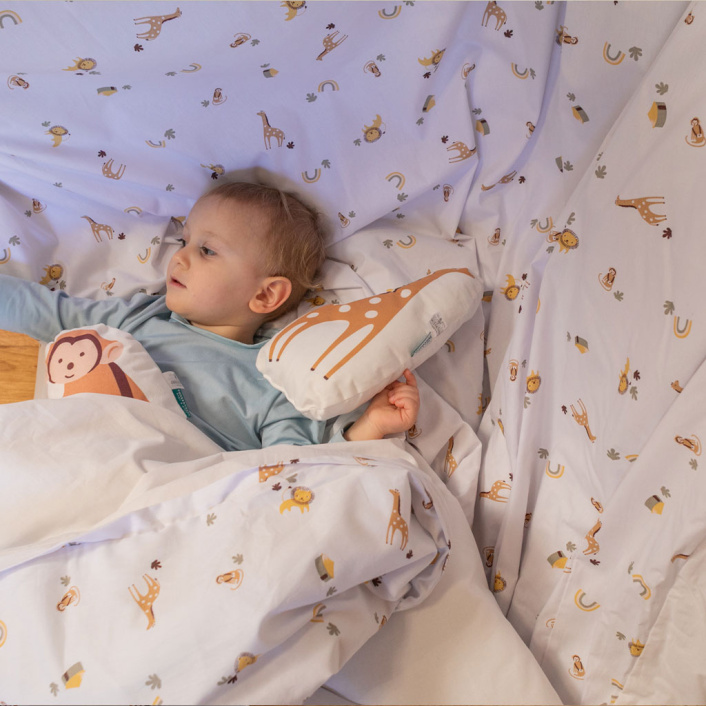 Jogo de lençol Montessoriano Mini Cama 3 Peças Percal 150 Fios 100% Algodão Boho Safari - Constantini Baby