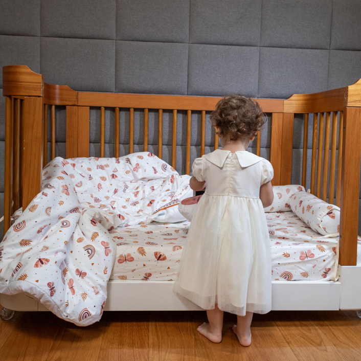 Jogo de lençol Montessoriano Mini Cama 3 Peças Percal 150 Fios 100% Algodão Hippie Chic - Constantini Baby