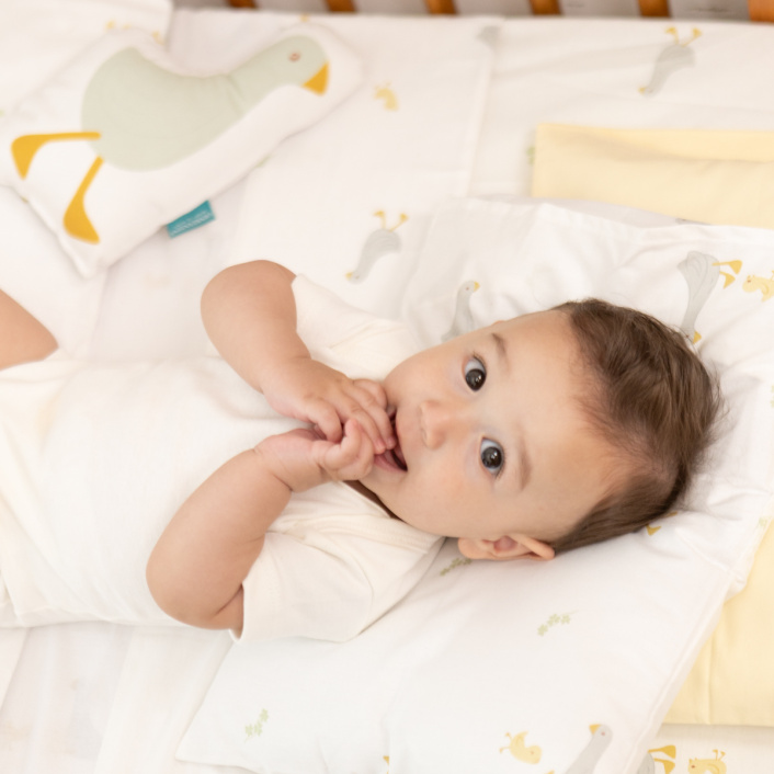 Jogo de lençol Montessoriano Mini Cama 3 Peças Percal 150 Fios 100% Algodão Patinho - Constantini Baby