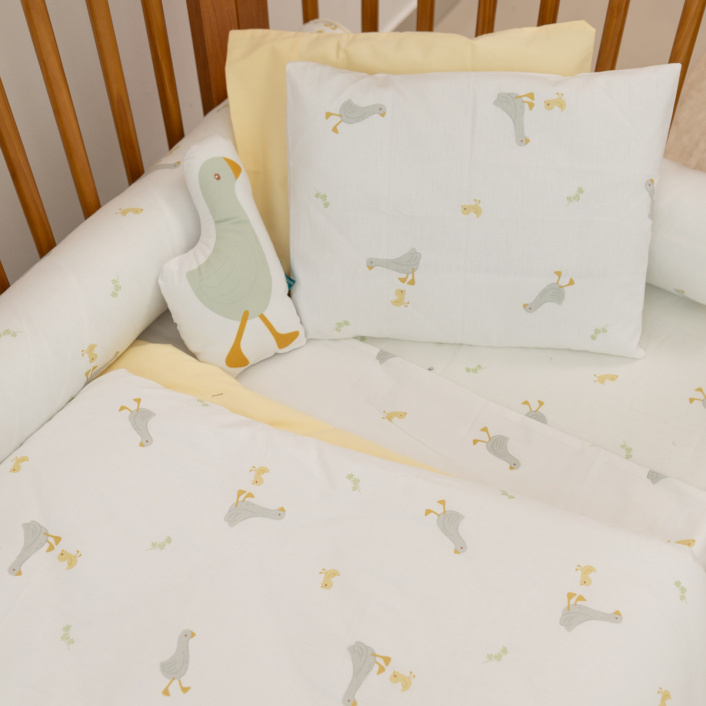 Jogo de lençol Montessoriano Mini Cama 3 Peças Percal 150 Fios 100% Algodão Patinho - Constantini Baby