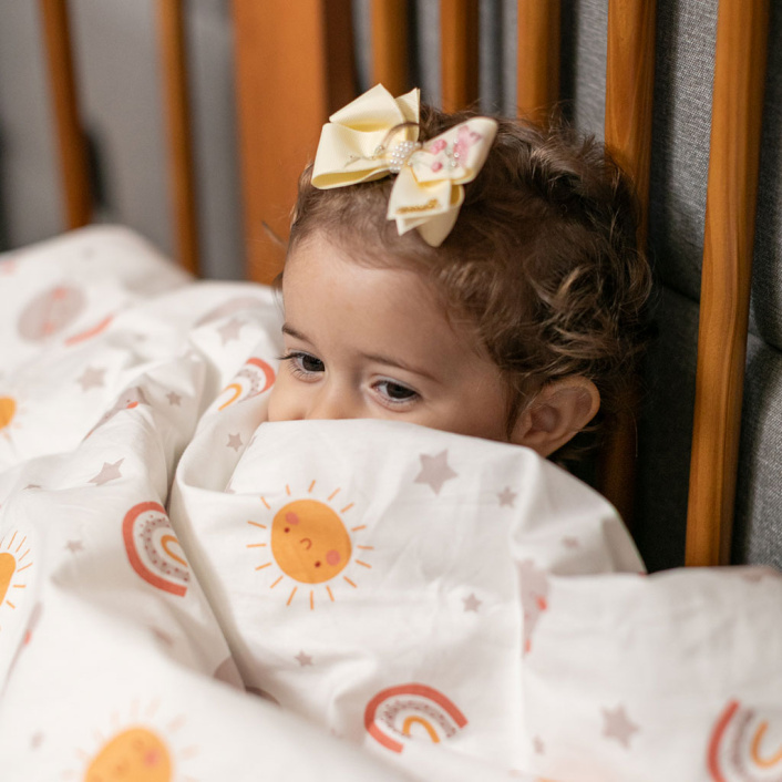 Jogo de lençol Montessoriano Mini Cama 3 Peças Percal 150 Fios 100% Algodão Sunshine - Constantini Baby
