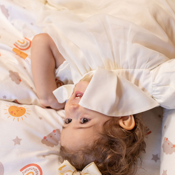 Jogo de lençol Montessoriano Mini Cama 3 Peças Percal 150 Fios 100% Algodão Sunshine - Constantini Baby