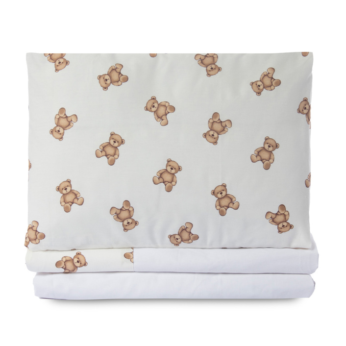 Jogo de lençol Montessoriano Mini Cama 3 Peças Percal 150 Fios 100% Algodão Ursinho - Constantini Baby