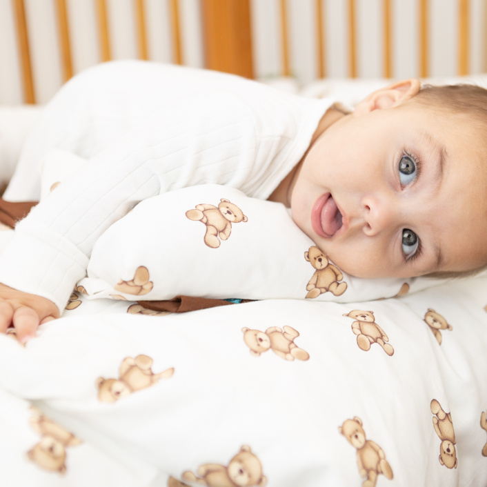 Jogo de lençol Montessoriano Mini Cama 3 Peças Percal 150 Fios 100% Algodão Ursinho - Constantini Baby