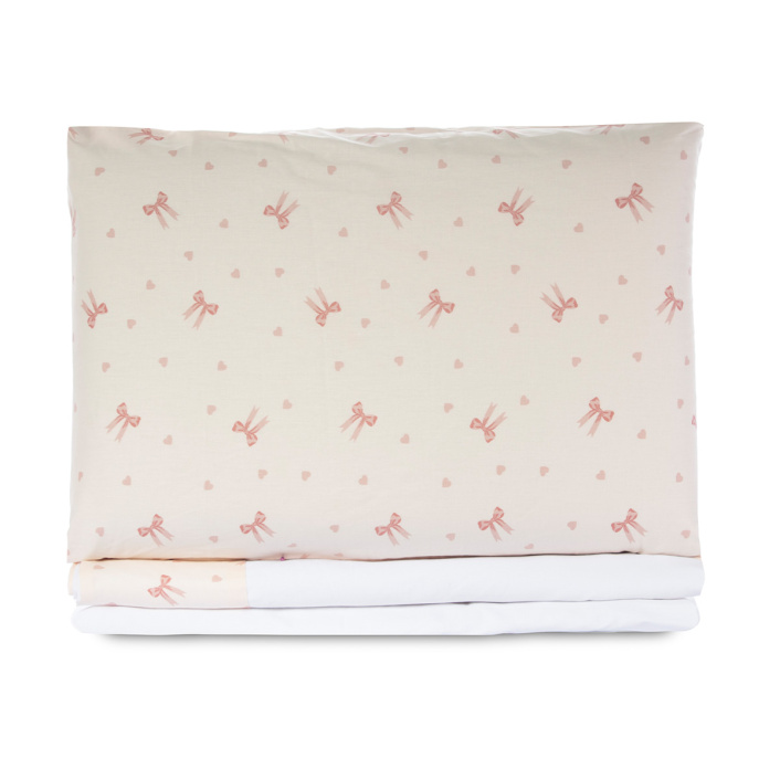 Jogo de lençol Solteiro 3 Peças Percal 150 Fios 100% Algodão Lacinho Baby - Constantini Baby