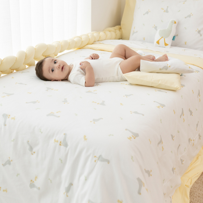 Jogo de lençol Solteiro 3 Peças Percal 150 Fios 100% Algodão Patinho - Constantini Baby