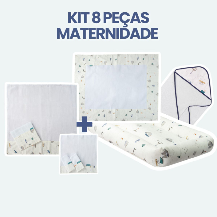 Kit 8 peças Maternidade - Pequeno Navegante