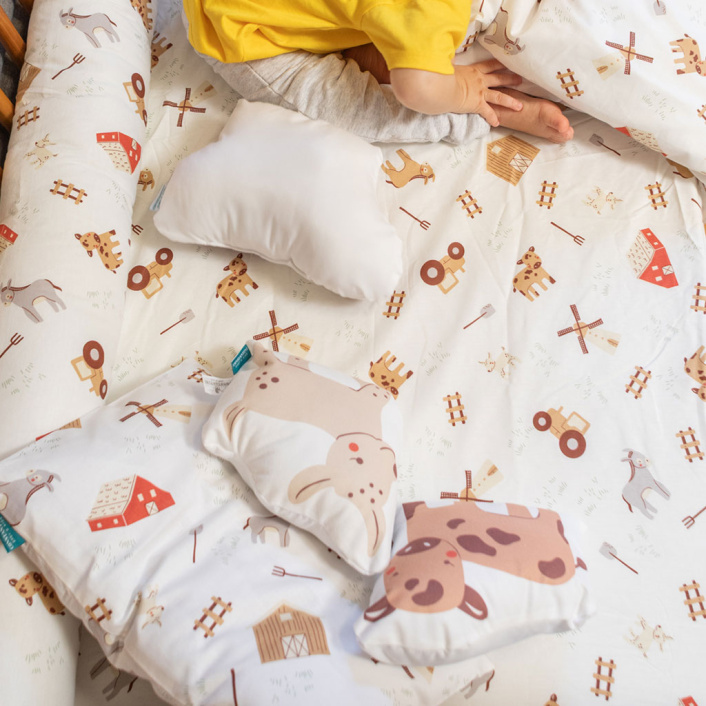 Kit Completo Solteiro (Edredom + Lençol) Percal 100% Algodão Fazendinha - Constantini Baby