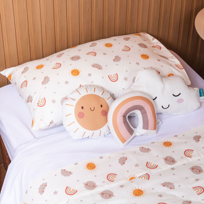 Kit Completo Solteiro (Edredom + Lençol) Percal 100% Algodão Sunshine - Constantini Baby