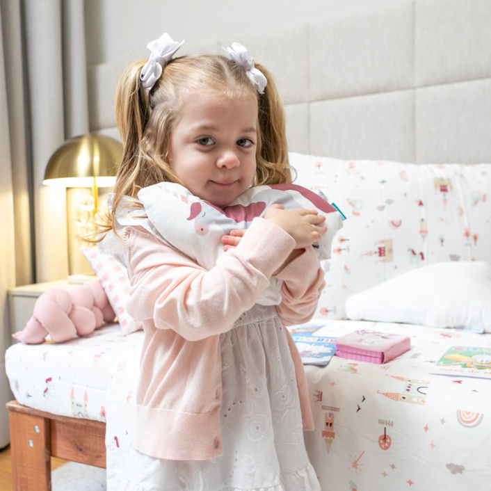 Kit Coordenado 5 Peças (Lençol 3 Peças + Edredom) para Mini Cama Percal 100% Algodão Conto de Fadas - Constantini Baby