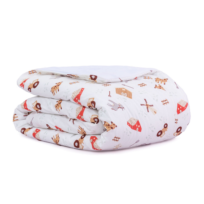 Kit Coordenado 5 Peças(Lençol 3 Peças + Edredom ) para Mini Cama Percal 100% Algodão Fazendinha - Constantini Baby