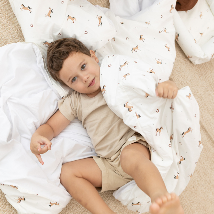 Kit Coordenado básico para Mini Cama 5 Peças Percal 100% Algodão Cavalinho - Constantini Baby