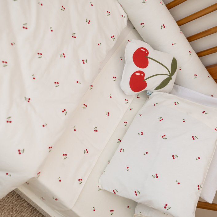 Kit Coordenado básico para Mini Cama 5 Peças Percal 100% Algodão Cerejinha - Constantini Baby