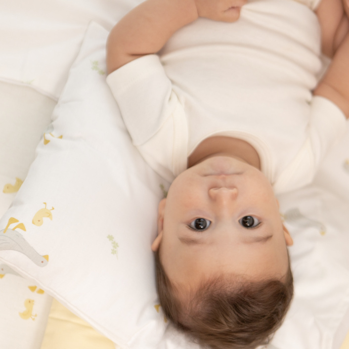 Kit Coordenado básico para Mini Cama 5 Peças Percal 100% Algodão Patinho - Constantini Baby