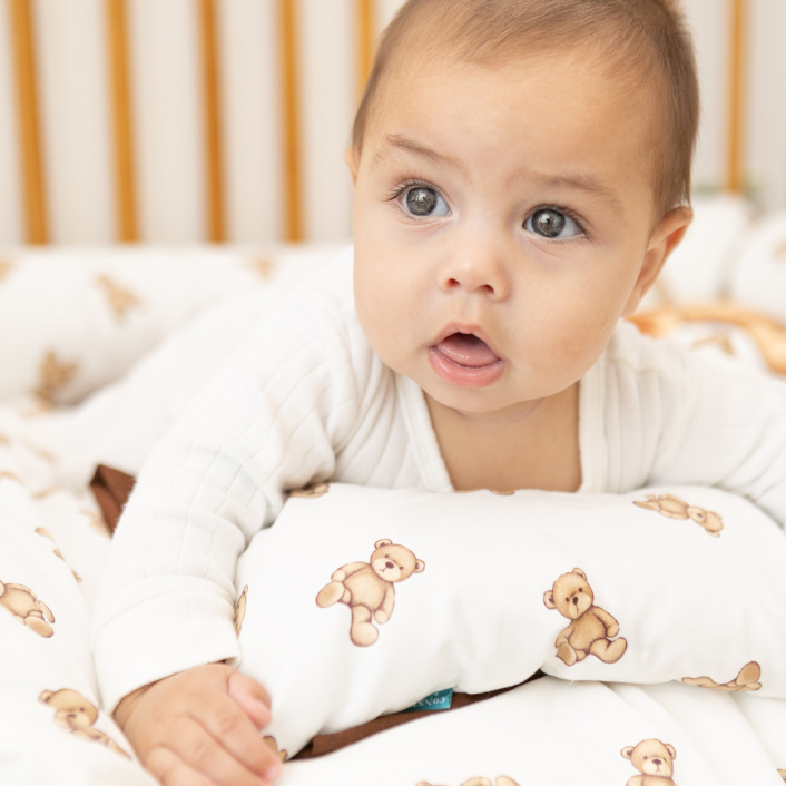 Kit Coordenado básico para Mini Cama 5 Peças Percal 100% Algodão Ursinho - Constantini Baby