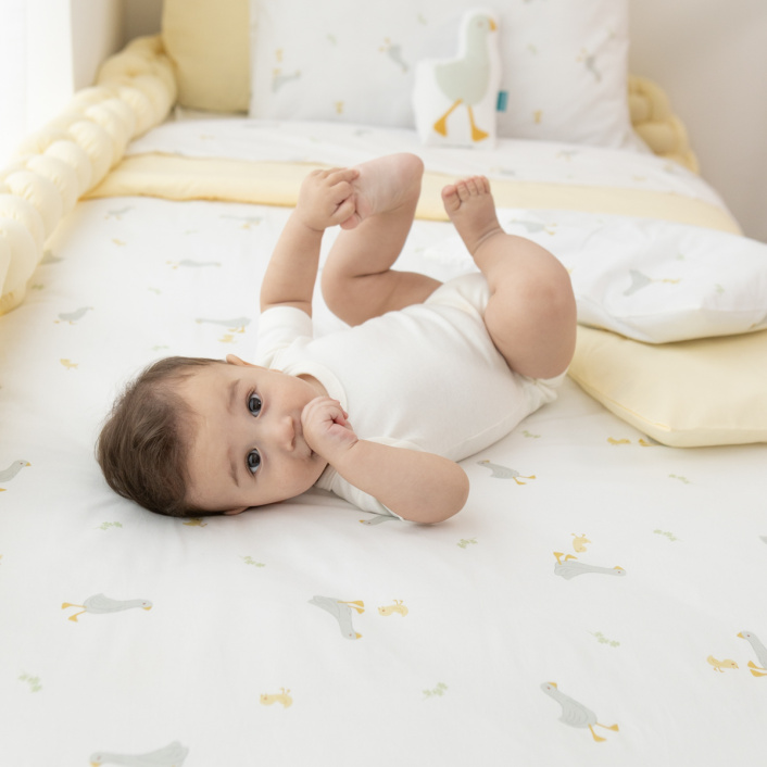 Kit Coordenado Completo Solteiro 6 Peças percal 100% Algodão Patinho - Constantini Baby