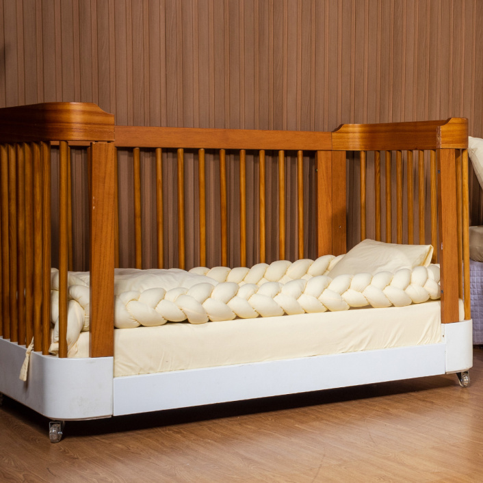 Kit Coordenado para Mini Berço 5 Peças 100% Algodão Percal 200 Fios Amarelo Claro - Constantini Baby