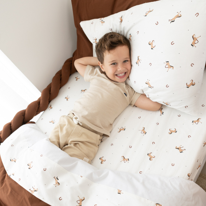 Kit Coordenado Solteiro Básico 5 Peças percal 100% Algodão Cavalinho - Constantini Baby