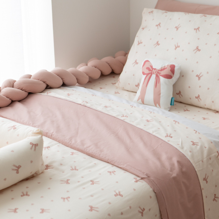 Kit Coordenado Solteiro Básico 5 Peças percal 100% Algodão Lacinho Baby - Constantini Baby