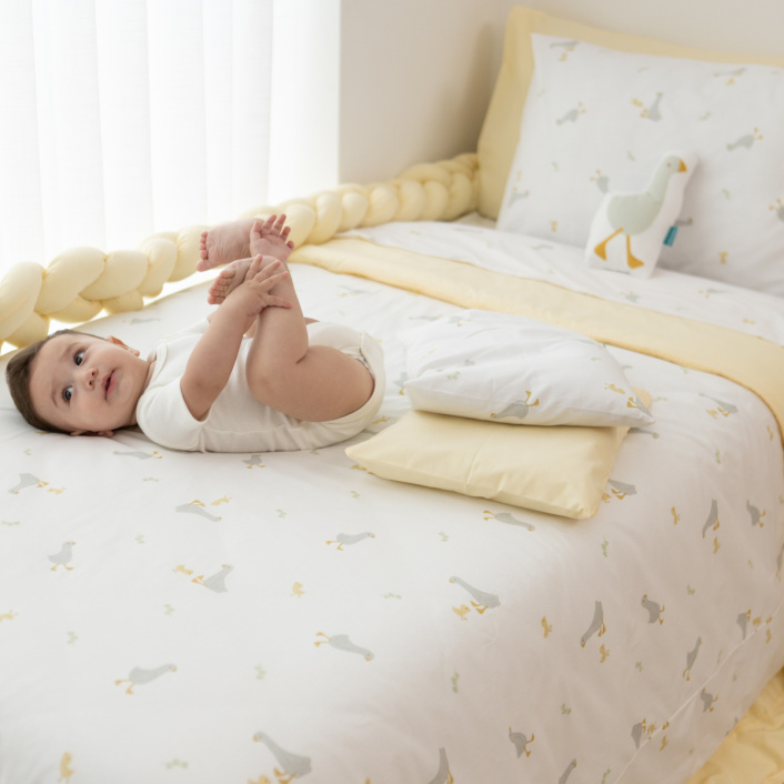 Kit Coordenado Solteiro Básico 5 Peças percal 100% Algodão Patinho - Constantini Baby