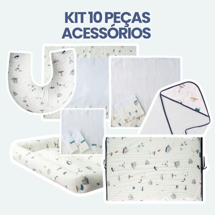 Kit de acessorios 10 peças - Pequeno Navegante