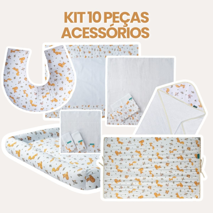 Kit de acessorios 10 peças - Raposinha