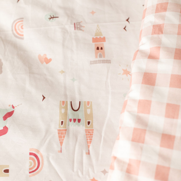 Kit de Capas de Rolinho para Berço 4 Peças Percal 100% Algodão Estampado Conto de Fadas - Constantini Baby