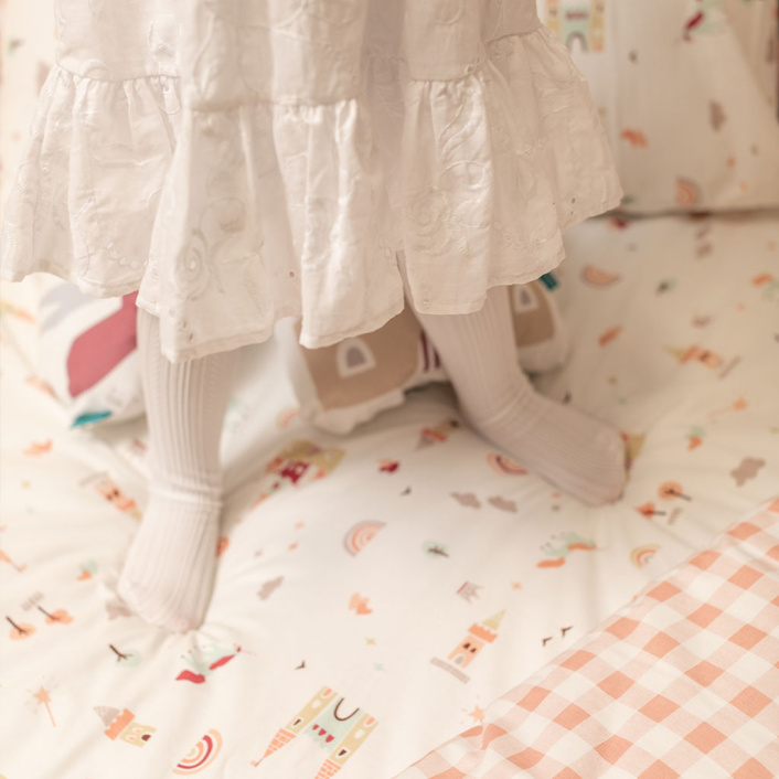 Kit de Capas de Rolinho para Berço 4 Peças Percal 100% Algodão Estampado Conto de Fadas - Constantini Baby