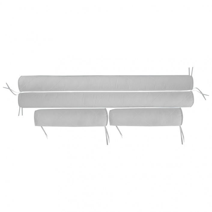 Kit de Capas de Rolinho para Berço 4 Peças Percal 100% Algodão Liso White Branco - Constantini Baby