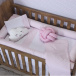 Kit de Capas de Rolinho para Mini Cama 4 Peças Percal 100% Algodão Liso Rosa - Constantini Baby