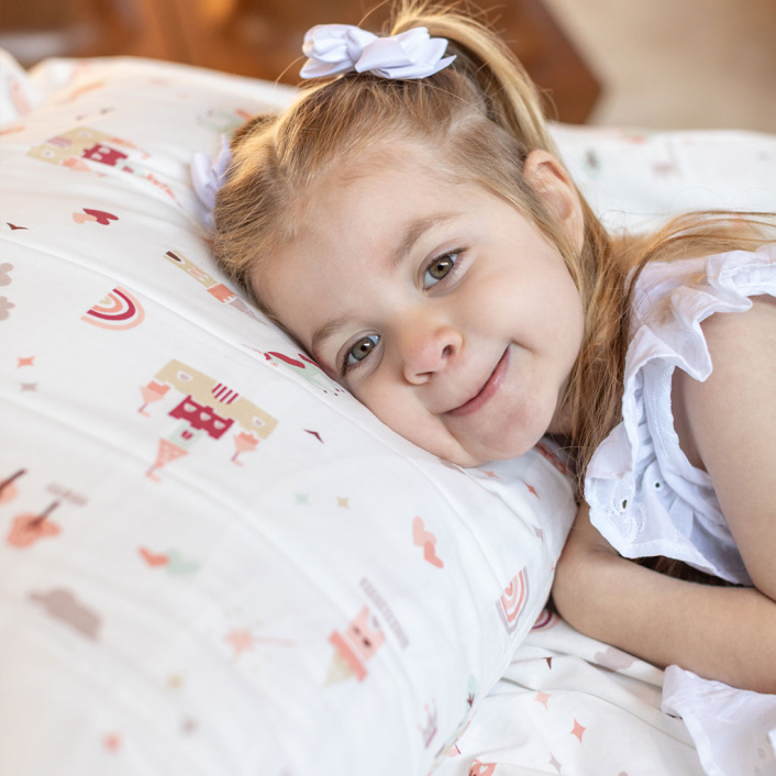 Kit de Capas de Rolinho para Mini Cama 4 Peças Percal 100% Algodão Conto de Fadas - Constantini Baby