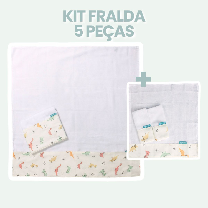 Kit de fralda 5 peças - Dinossauros
