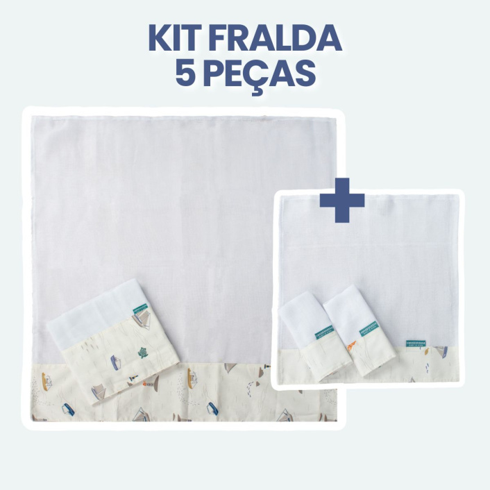Kit de fralda 5 peças - Pequeno Navegante